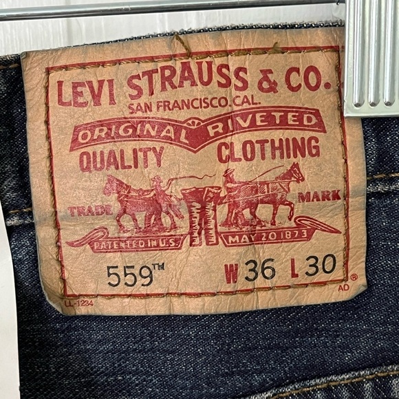 NWT! Levi's 559 Jeans Men`s 36 x 30 Relaxed Straight Leg Fit Blue Jean Denim - Picture 7 of 12